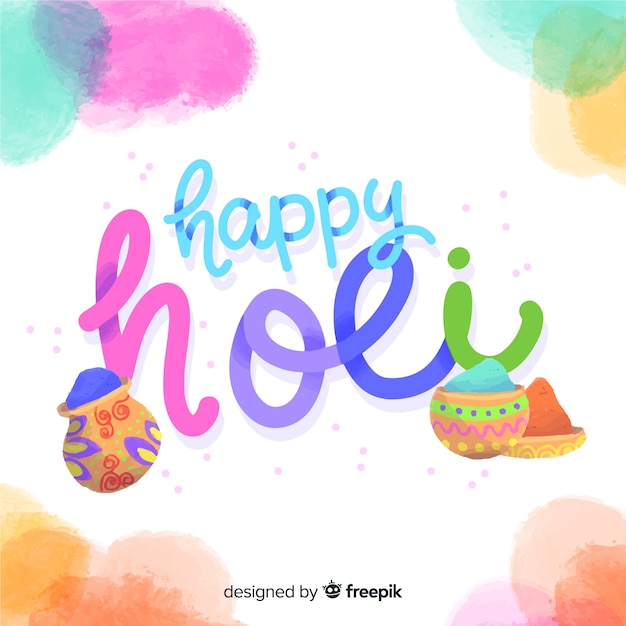 Lettering happy holi