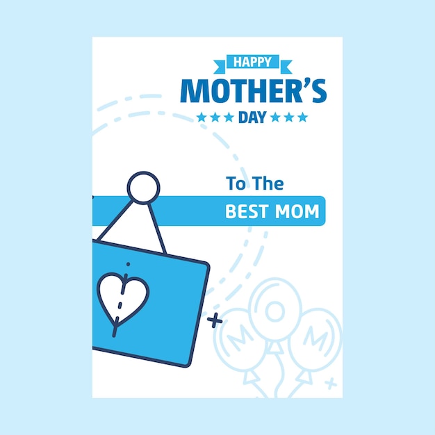 Lettering happy mothers day blue background