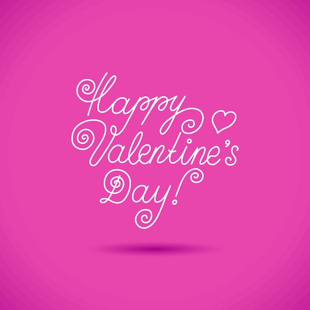 Lettering Happy Valentine s Day with Heart