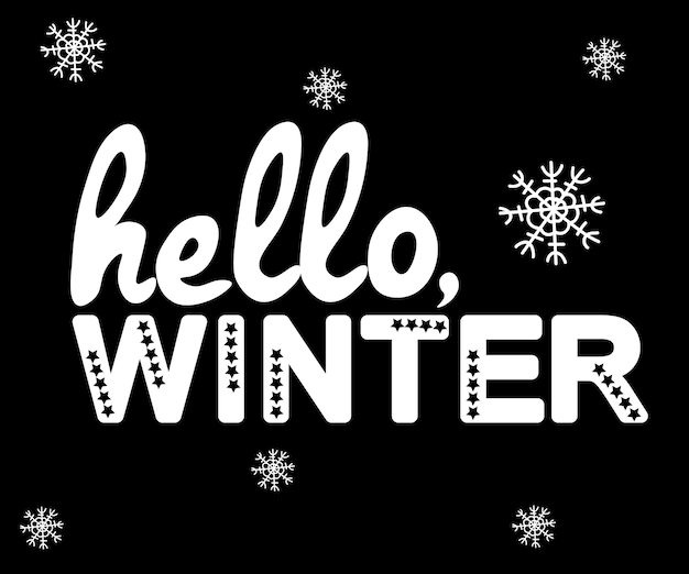 lettering hello winter