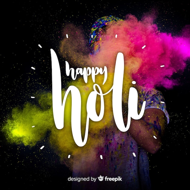 Vector lettering  holi festival