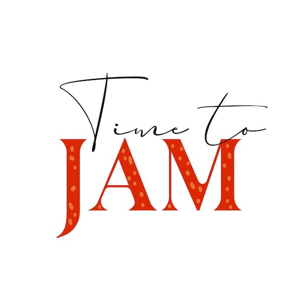 Письменный текст иллюстрации Time to Jam изолирован на белом фоне