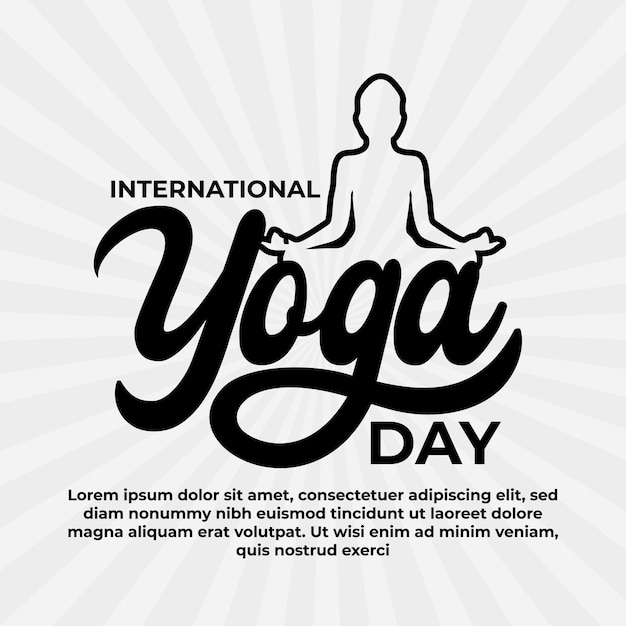 Vector lettering of international yoga day vintage design