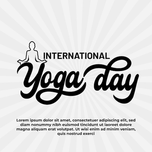 Vector lettering of international yoga day vintage design