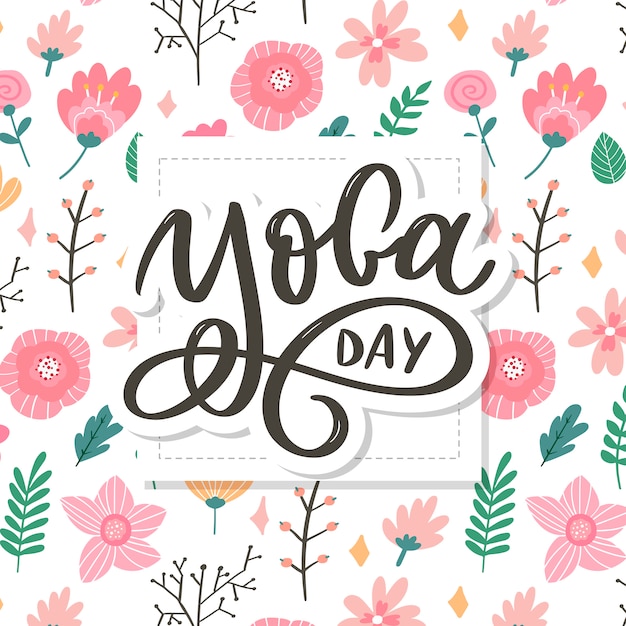 Lettering  international yoga day.