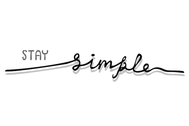 Lettering, Keep it Simple, Isolated on White