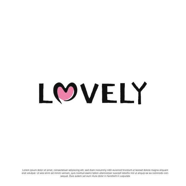 Lettering adorabile con amore logo design vector