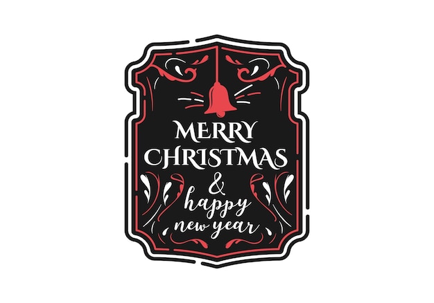 Vector lettering merry christmas logo emblem badge stamp design template