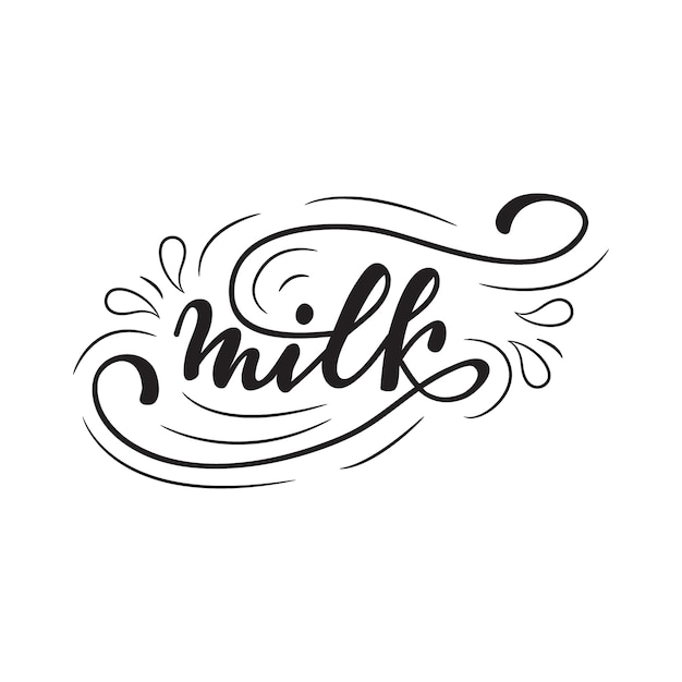 Vettore lettering milk. illustrazione vettoriale