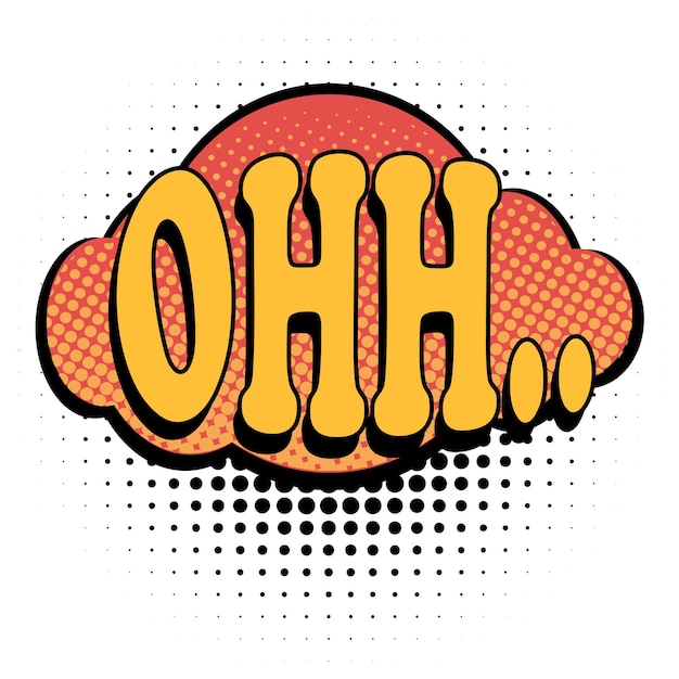 Lettering OH, comic speech bubble, Comic background