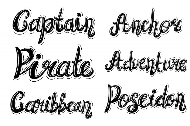 Lettering phrase in vintage style on white.