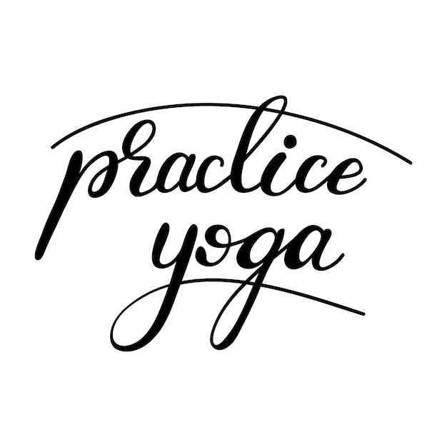 Lettering practice yoga. vector illustration.