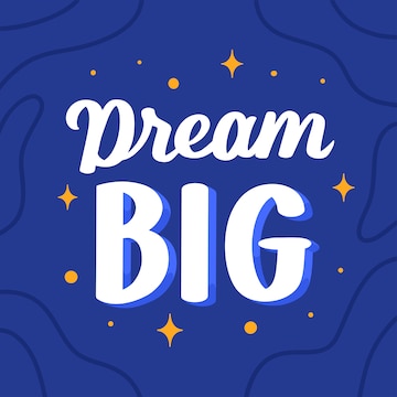 Premium Vector | Lettering quote motivational poster dream big