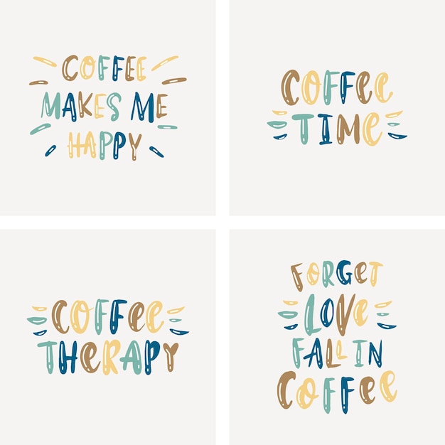 Lettering set about coffee