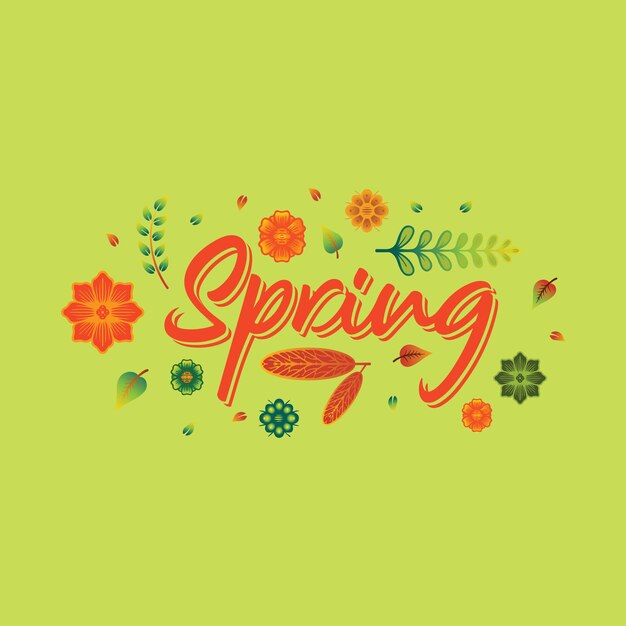 Vector lettering spring vector, illustration, calligraphy design, usable for poster, banners, wallpaper
