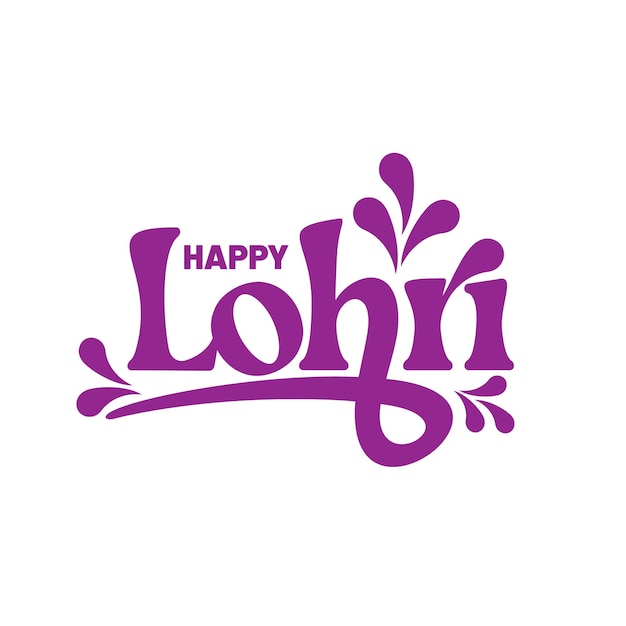 Vector lettering tekst van happy lohri