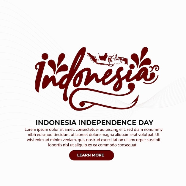 lettering text of indonesia handraw design