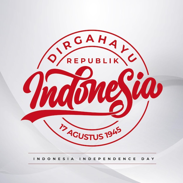 lettering text of indonesia handraw design
