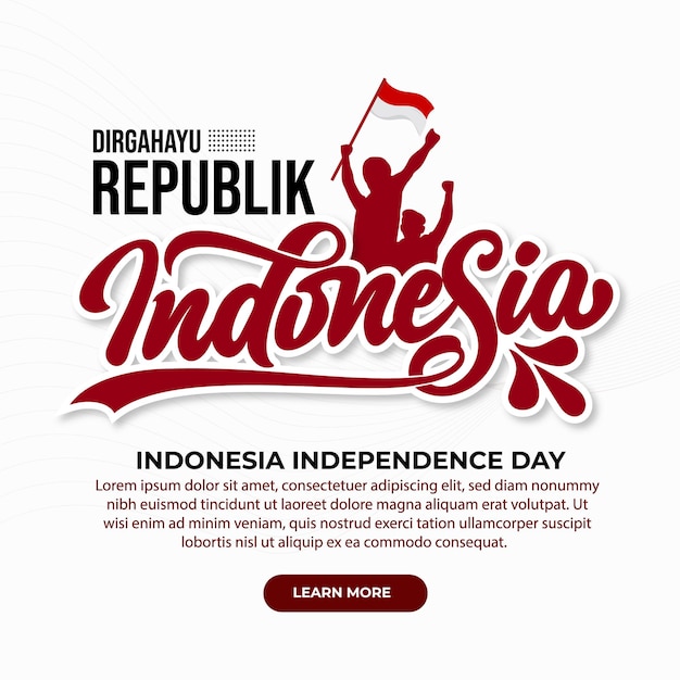 Lettering text of indonesia handraw design