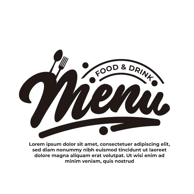 Vector lettering text of menu food and drink
