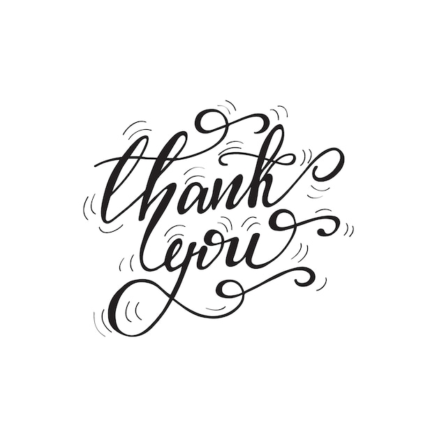 Lettering Thank you. Vector illustration.