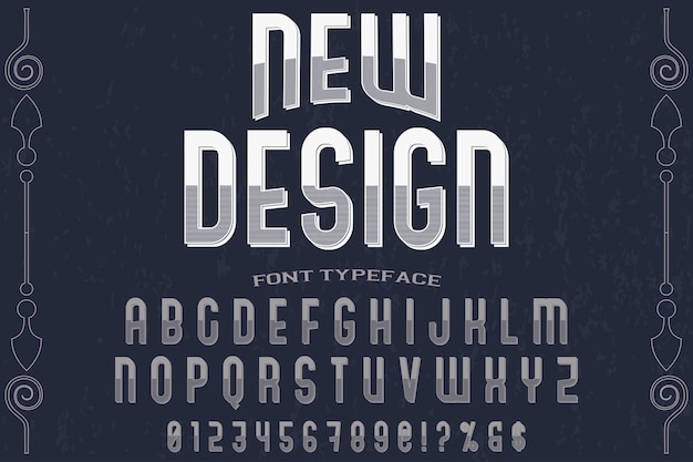 Vector lettering typeface label design new design