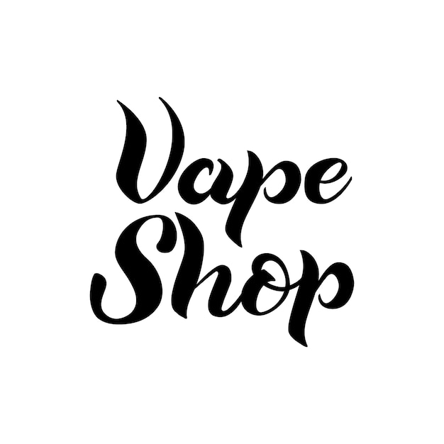 Lettering Vape Shop。ベクトル図。