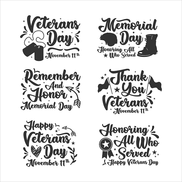 Lettering veteran day   collection