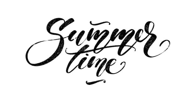 Lettering with phrase summer time Hand written script modern calligraphy for cards prints posters and banners