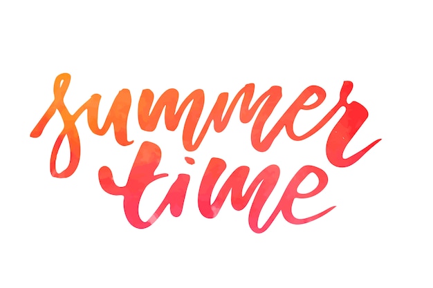 Vector lettering with phrase summer time. vector illustration