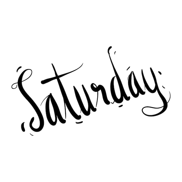 Lettering word saturday doodle vector illustration