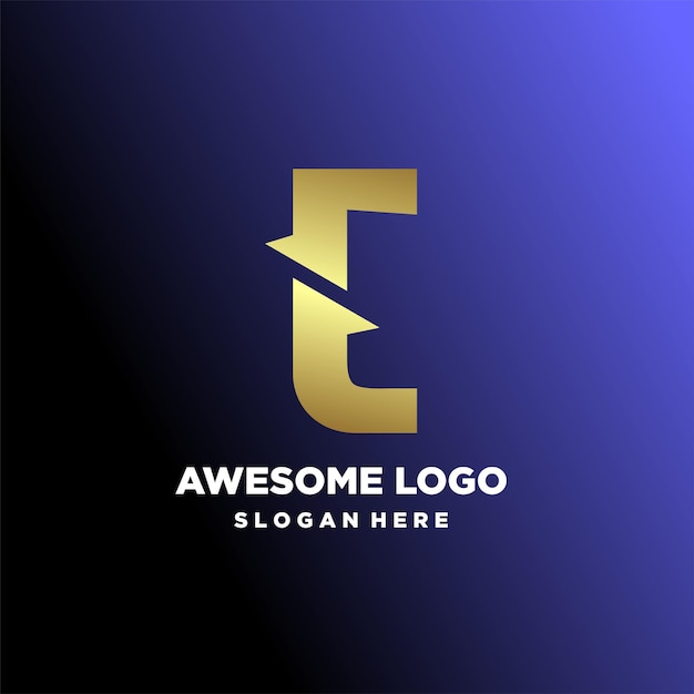 Vector letterlogo minimalistische luxe ontwerpverloopstijl