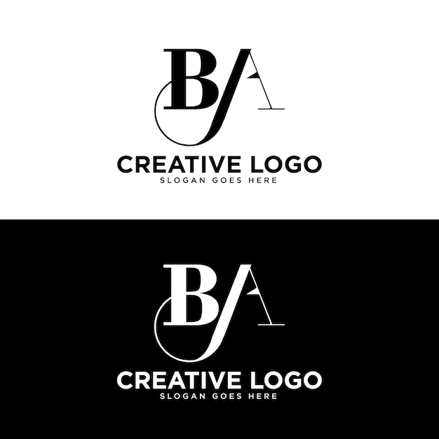 Lettermark ba logo icon vector illustration