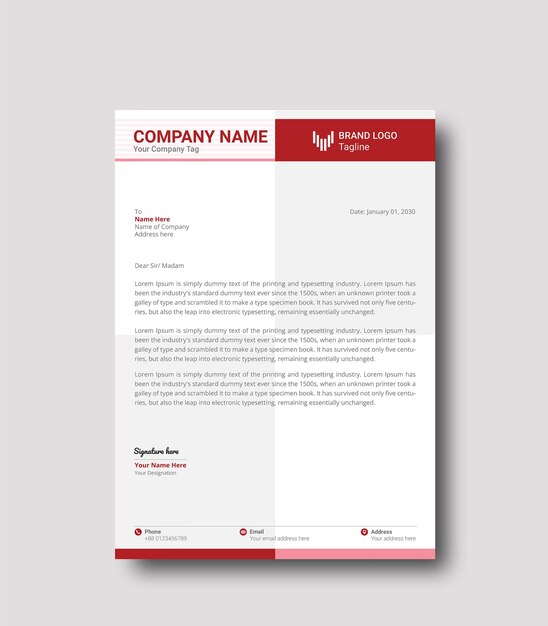 a letterpress template for a company name.