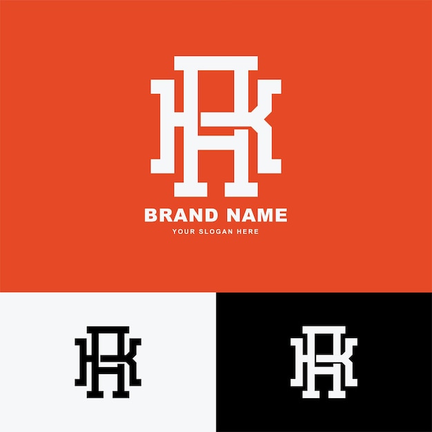 의류, 의류, 브랜드에 대한 문자 AK 또는 KA 모노그램 템플릿 로고 이니셜