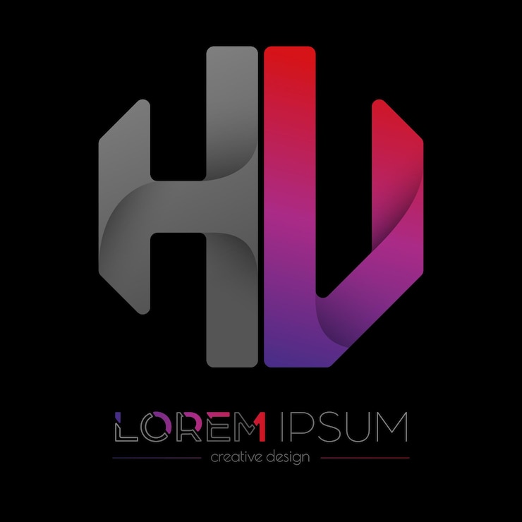 वेक्टर letters of the alphabet h and u the color letter composition of the octagon a template for a logo monogram brand or stand a creative idea
