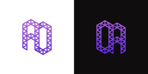 Letters AO and OA Polygon Logo Set suitable for business related to polygon with AO and OA initials