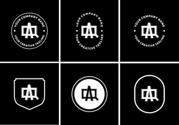 Letters AQ or QA monogram template logo initial badge design