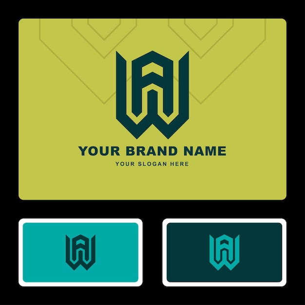 의류, 의류, 브랜드에 대한 AW 또는 WA 모노그램 템플릿 로고 이니셜