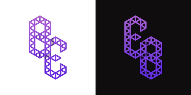 Letters BE en EB Polygoon Logo Set geschikt voor zaken gerelateerd aan polygoon met BE en EB initialen
