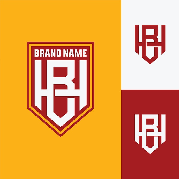 의류, 의류, 브랜드에 대한 문자 BH 또는 HB 모노그램 템플릿 로고 이니셜