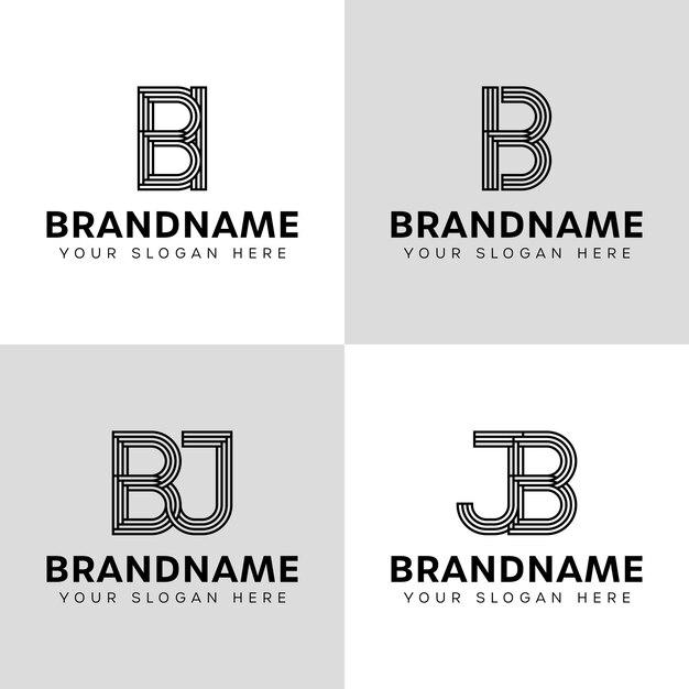 letters bi ib bj jb monogram logo for business with bi ib bj jb initials