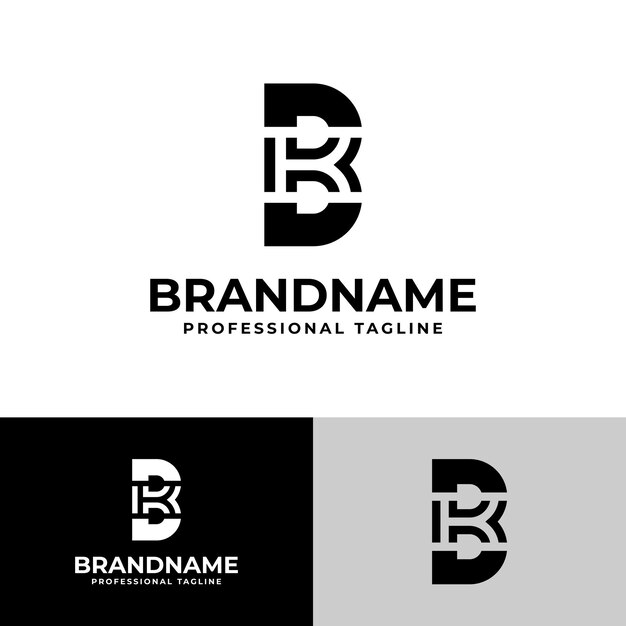 Vector letters bk or kb monogram logo suitable for business with bk or kb initials