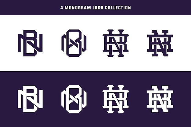 Vector letters bn or nb monogram template logo initial for clothing, apparel, brand