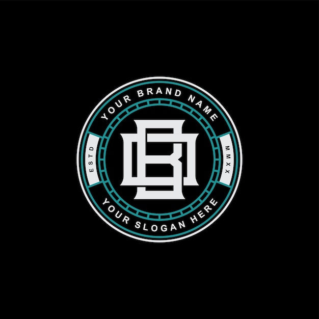 Letters BO or OB monogram template logo initial, badge design for clothing, apparel, brand