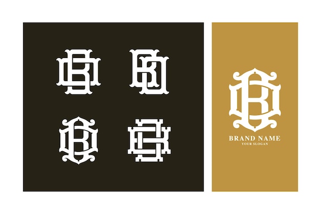 Letters BO of OB monogram sjabloon logo initiaal voor kleding, kleding, merk