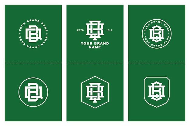 Буквы BQ или QB шаблон логотипа монограммы инициал, дизайн значка для одежды, одежды, бренда