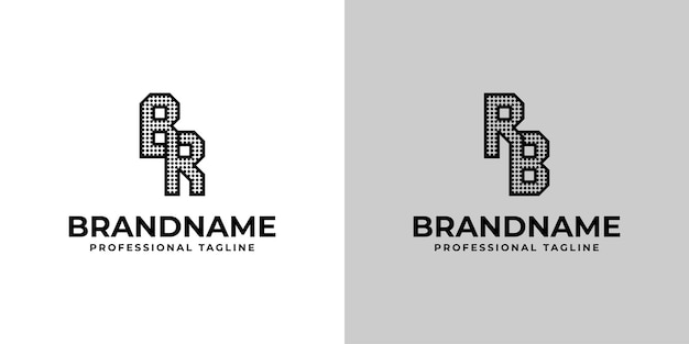 Vector letters br en rb dot monogram logo geschikt voor zaken met de initialen br of rb