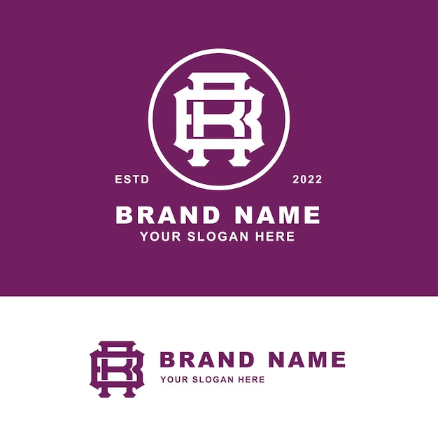 Letters BR or RB monogram template logo initial for clothing, apparel, brand