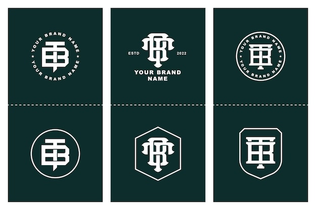 文字 bt または tb モノグラム テンプレート ロゴの初期、衣料品、アパレル、ブランドのバッジ デザイン